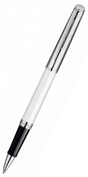 Ручка роллер WATERMAN Hemisphere Deluxe (S0921290) White CT (F) чернила: черный нержавеющая сталь блестящий хром